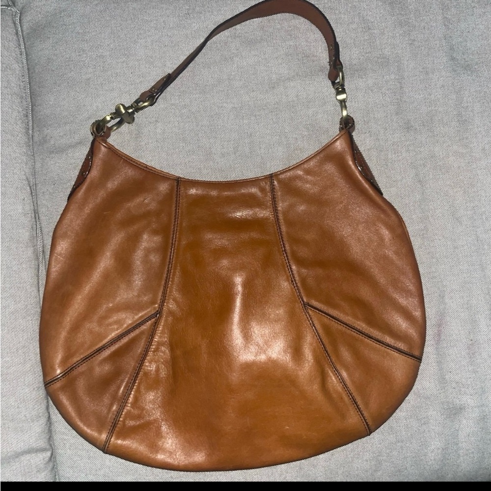 Vintage The Limited Classic Brown Leather Hobo Bag.